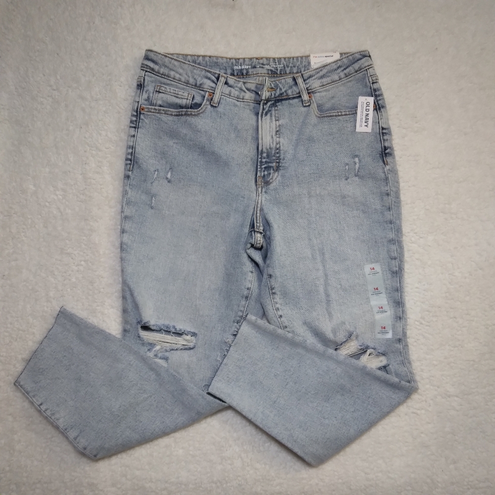 NWT- Old Navy Ladies Hi Rise OG Straight Ankle Jeans Size 14